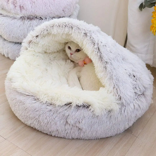 Soft Plush Pet Round Cover Bed