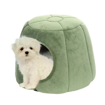 Winter Cat Kennel Plush Fluffy Bed