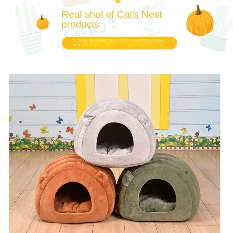 Semi-enclosed Caterpillar Cat Nest