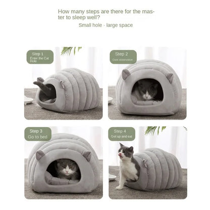 Semi-enclosed Caterpillar Cat Nest